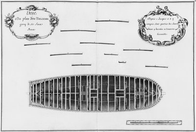 Plan van een schip, illustratie uit de 